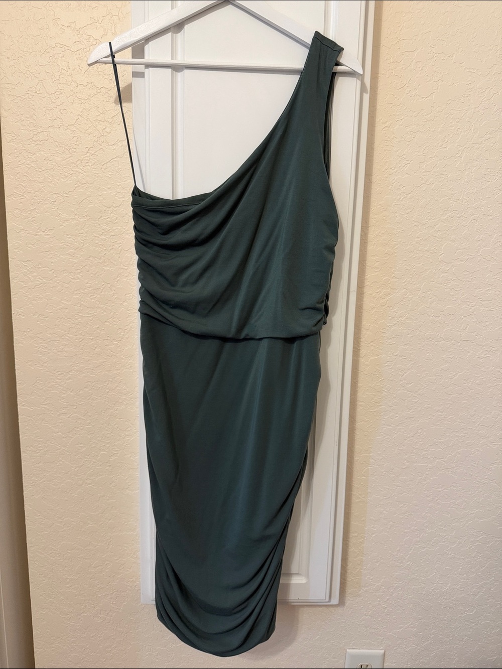 Express draped green dress large NWOT